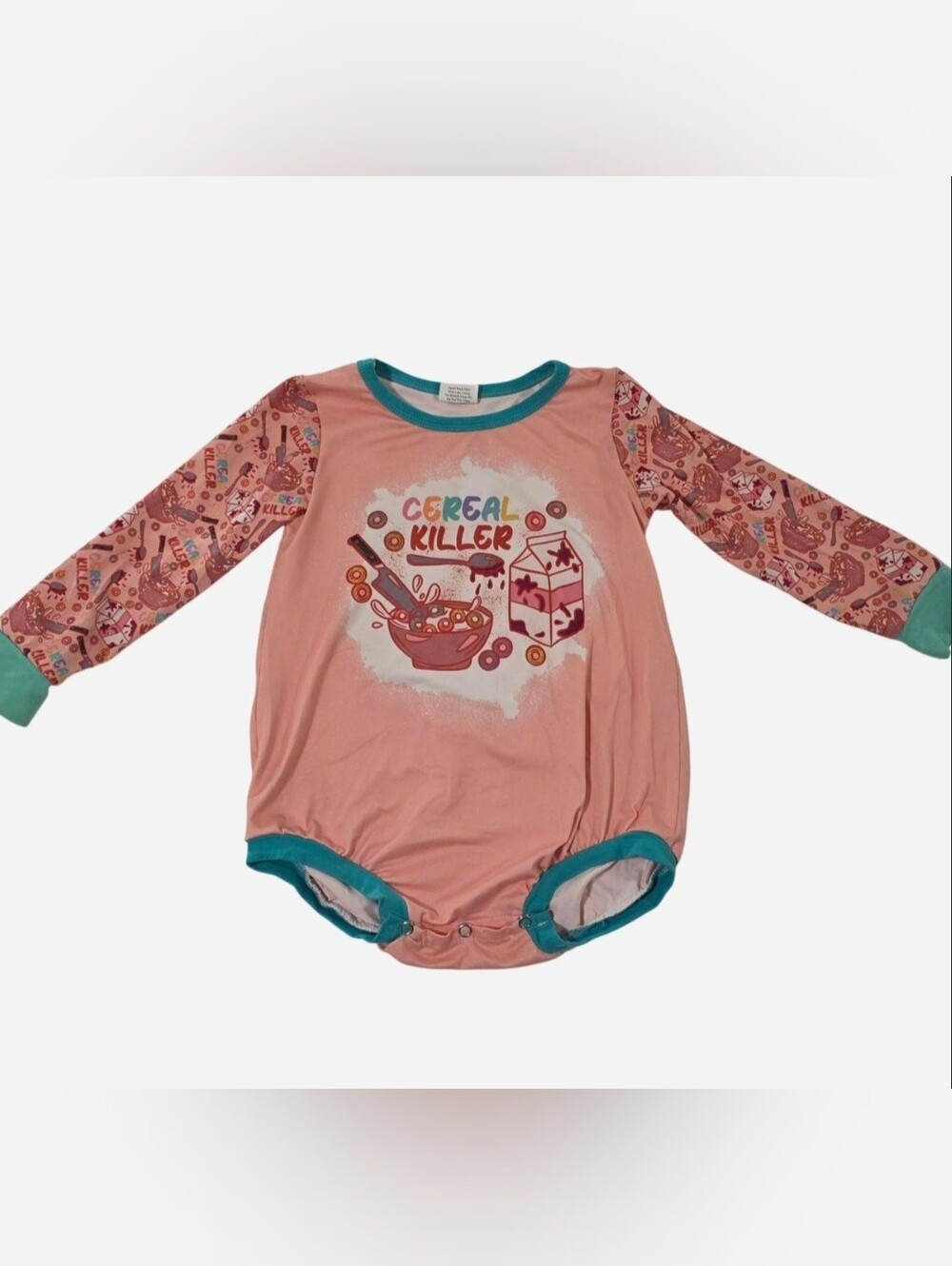 Kids Pink 'Cereal Killer' One-Piece Bodysuit 3T